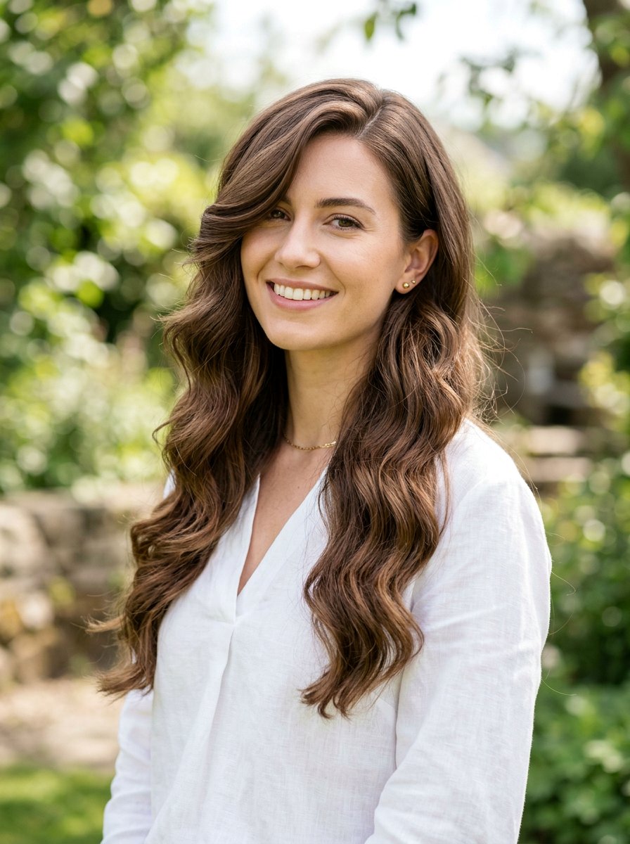 Long Layered Wavy Hair With Deep Side Part - 20 wavy haircut with deep side part - 20 wavy haircut with deep side part