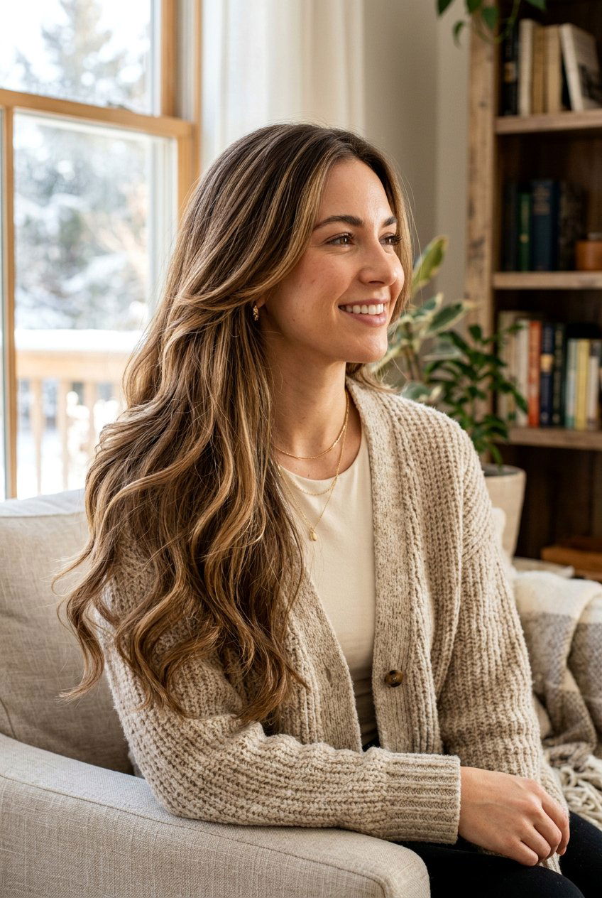 Long Layers - 20 winter haircut ideas for women - 20 winter haircut ideas for women