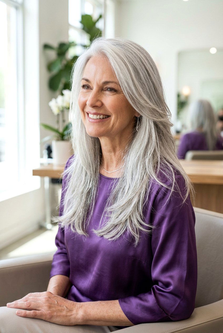 Long Layers For Silver Hair - 20 long soft layers for mature women - 20 long soft layers for mature women