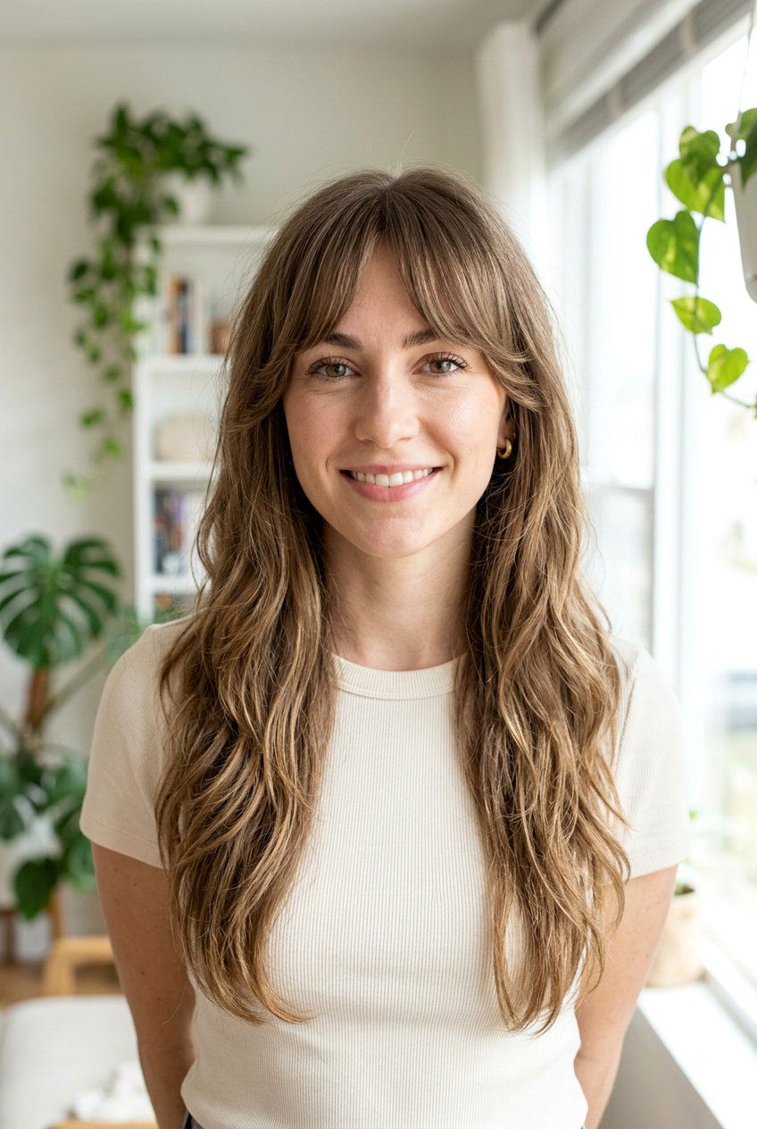 Long Layers With Bottleneck Bangs - 20 low maintenance long layers haircut - 20 low maintenance long layers haircut