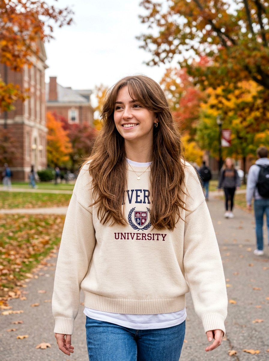Long Layers With Curtain Bangs - 20 college girls long layers with face frame - 20 college girls long layers with face frame