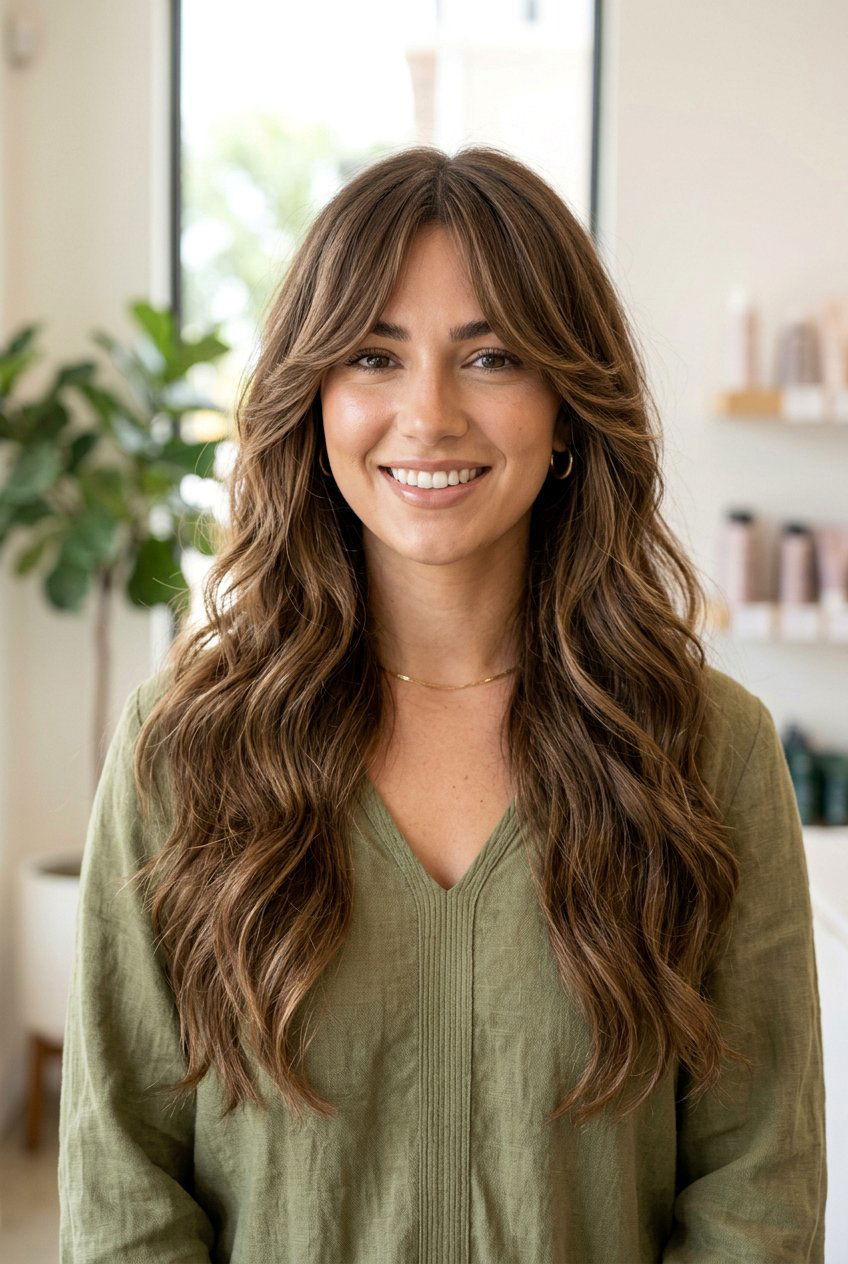 Long Layers With Curtain Bangs - 20 long layers for oval face women - 20 long layers for oval face women