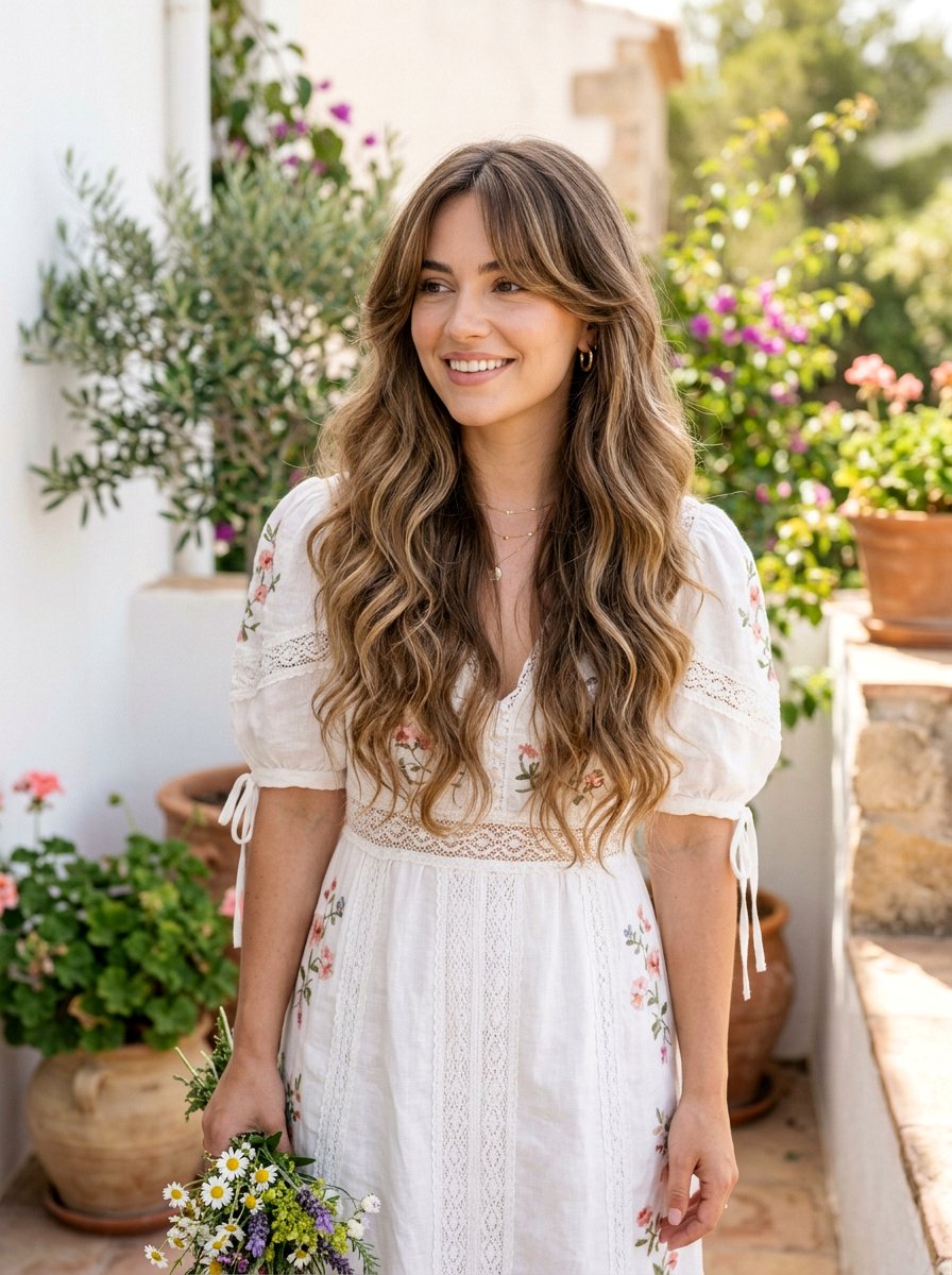 Long Layers With Curtain Bangs - 20 viral hairstyle ideas for women - 20 viral hairstyle ideas for women