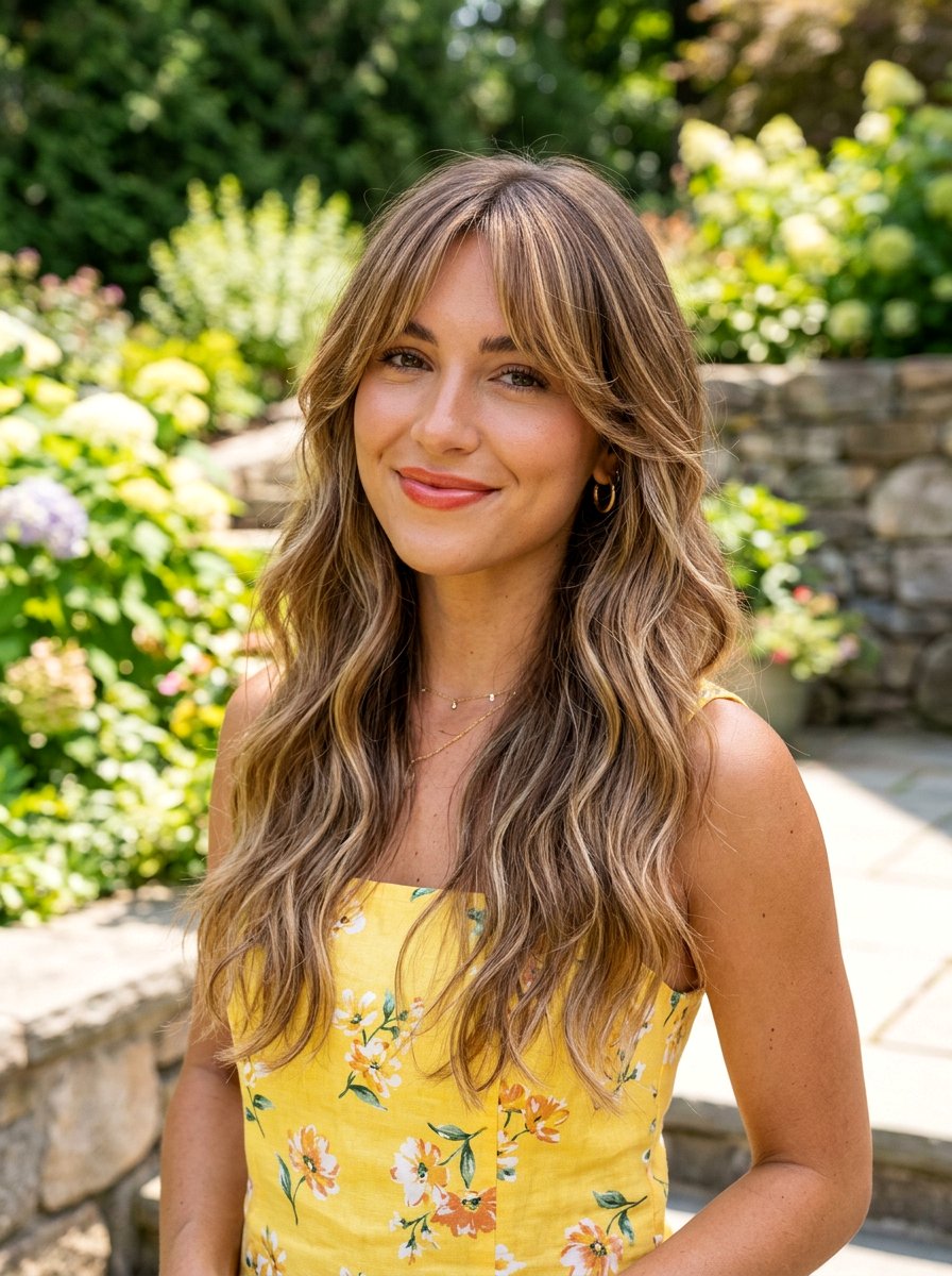 Long Layers With Curtain Bangs And Highlights - 20 simple hairstyle for long layers and bangs - 20 simple hairstyle for long layers and bangs