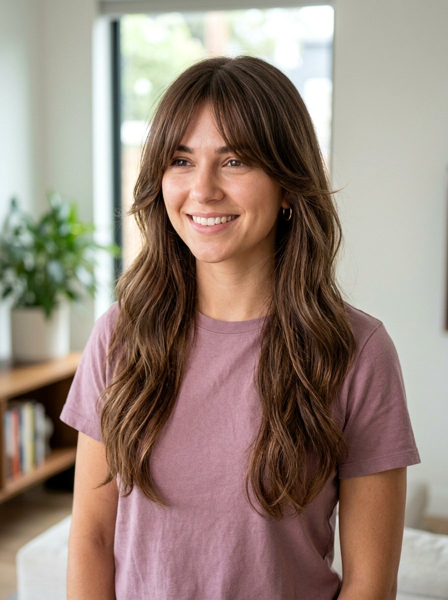 Long Layers With Long Bangs - 20 polished long layers haircut - 20 polished long layers haircut