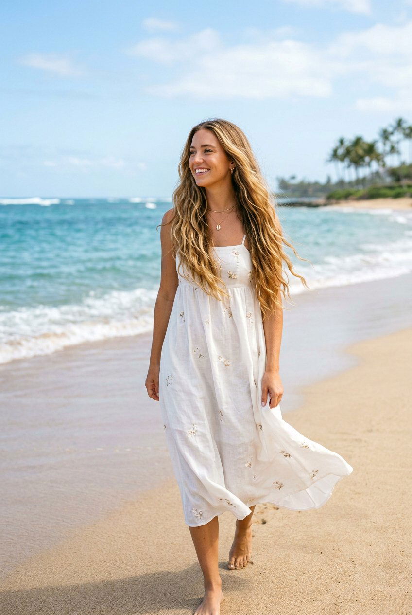 Long Layers With Natural Saltwater Waves - 20 beach hairstyle with saltwater waves - 20 beach hairstyle with saltwater waves