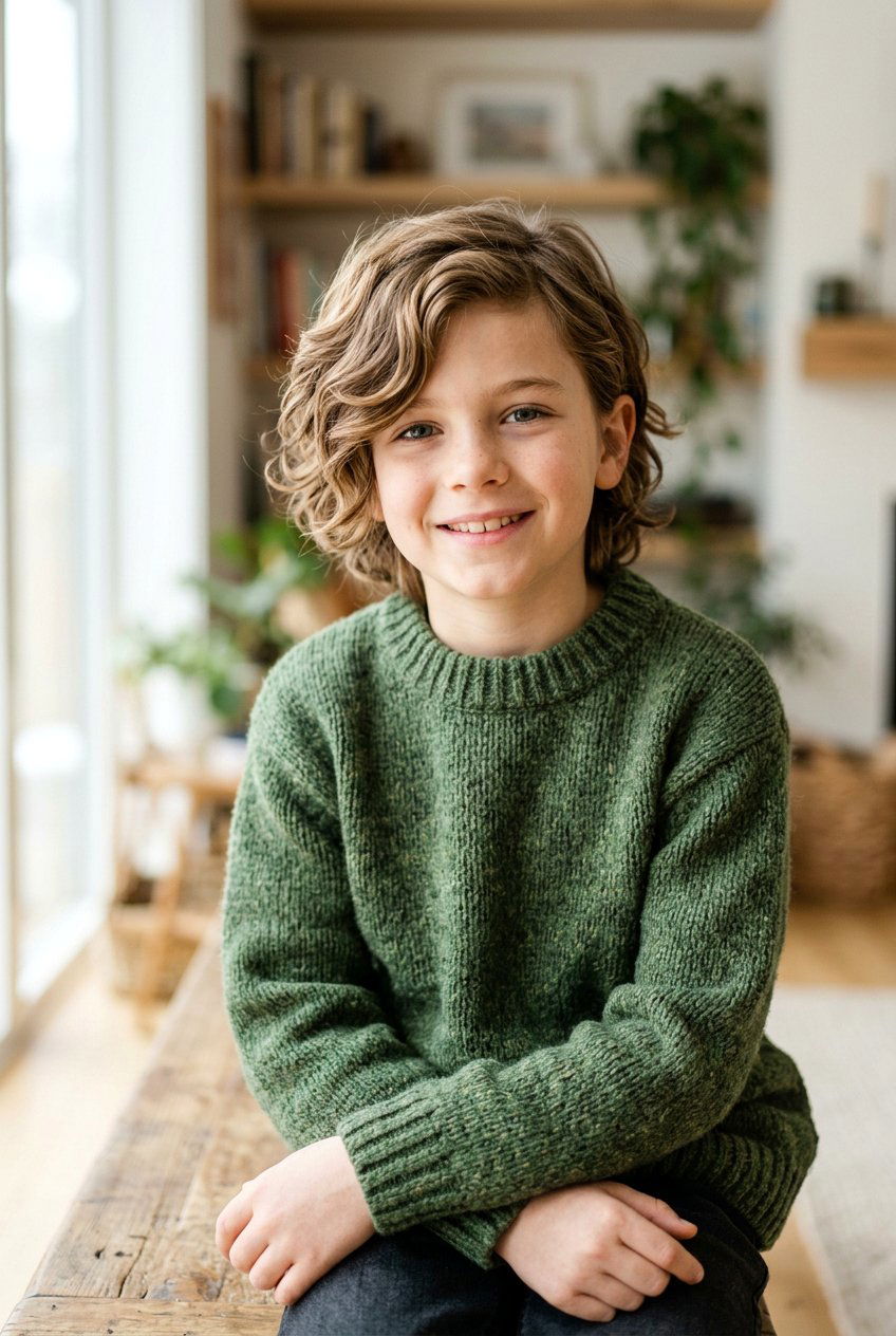 Long Layers With Side Sweep - 20 young boys haircut for round face - 20 young boys haircut for round face