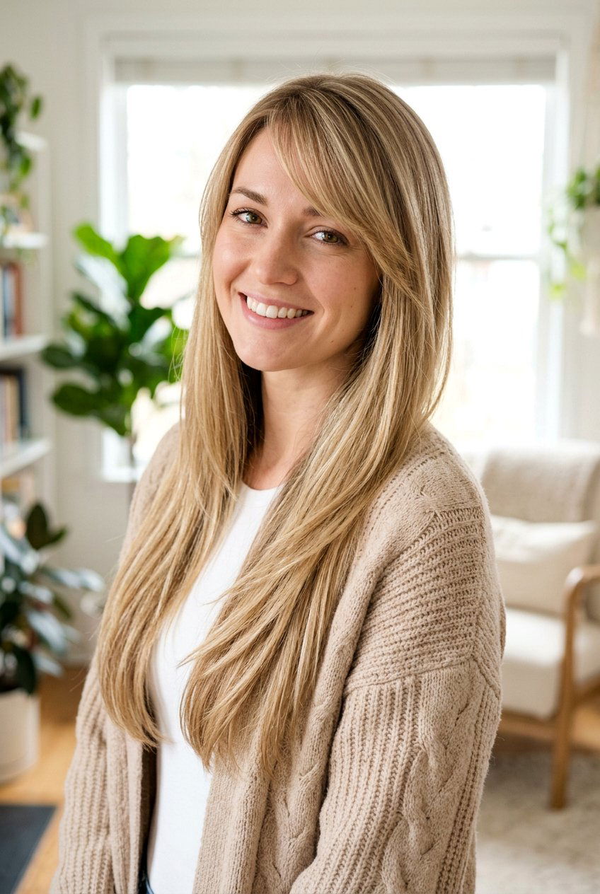 Long Layers With Side Swept Bangs - 20 layered haircut for long fine straight hair - 20 layered haircut for long fine straight hair