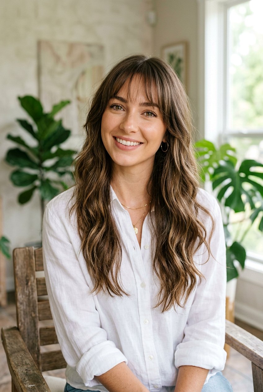 Long Layers With Wispy Bangs - 20 long layers for oval face women - 20 long layers for oval face women