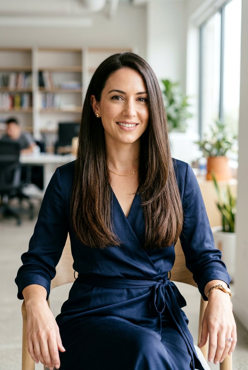 Long Layers with Blunt Ends - 20 office hairstyle for thin fine hair - 20 office hairstyle for thin fine hair