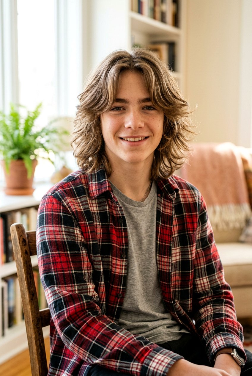 Long Layers with Curtain Bangs - 20 school ready haircut for boys - 20 school ready haircut for boys