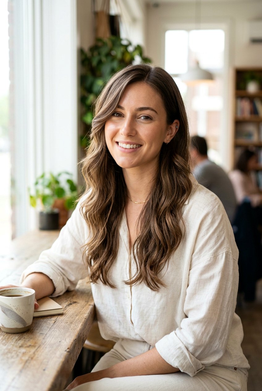 Long Layers with Side Part - 20 hairstyles for widows peak women - 20 hairstyles for widows peak women