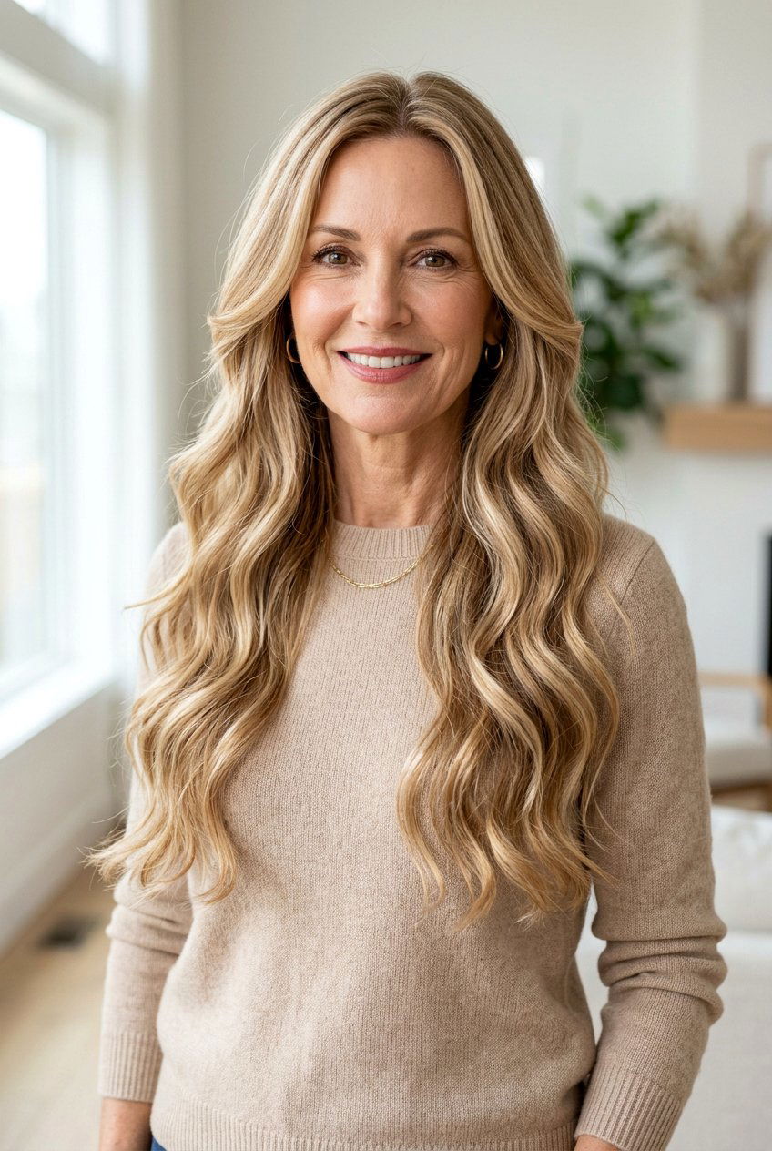 Long Layers - 20 face framing layers for women over 50 - 20 face framing layers for women over 50