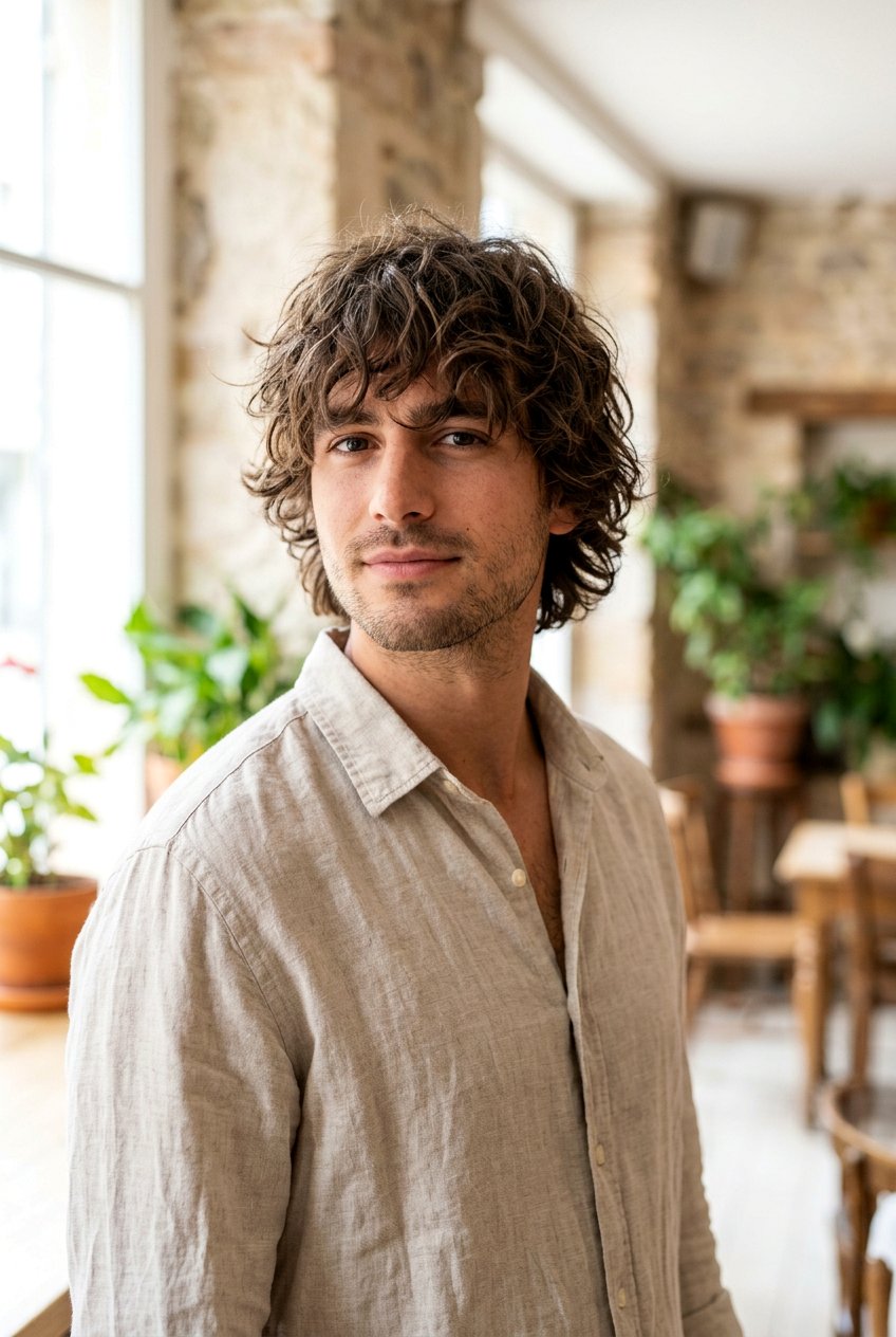 Long Messy Fringe - 20 mens haircut for heart shaped face - 20 men’s haircut for heart shaped face