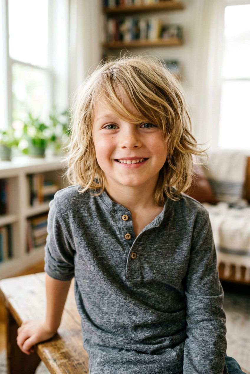 Long Messy Hair with Fringe for Boys - 20 little boy long haircut styles - 20 little boy long haircut styles