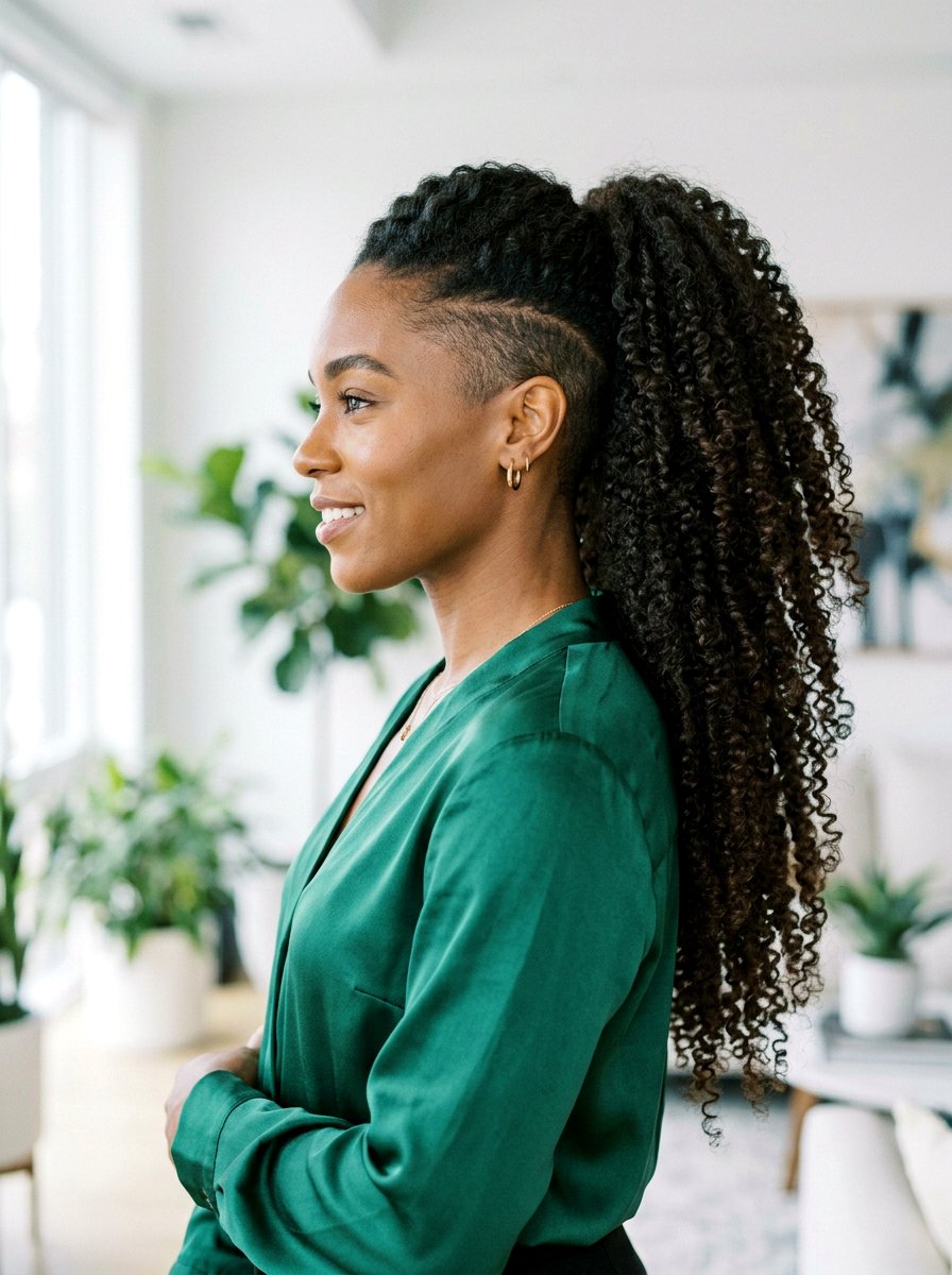 Long Natural Hair Shaved Side - 20 side shaved natural hairstyle - 20 side shaved natural hairstyle