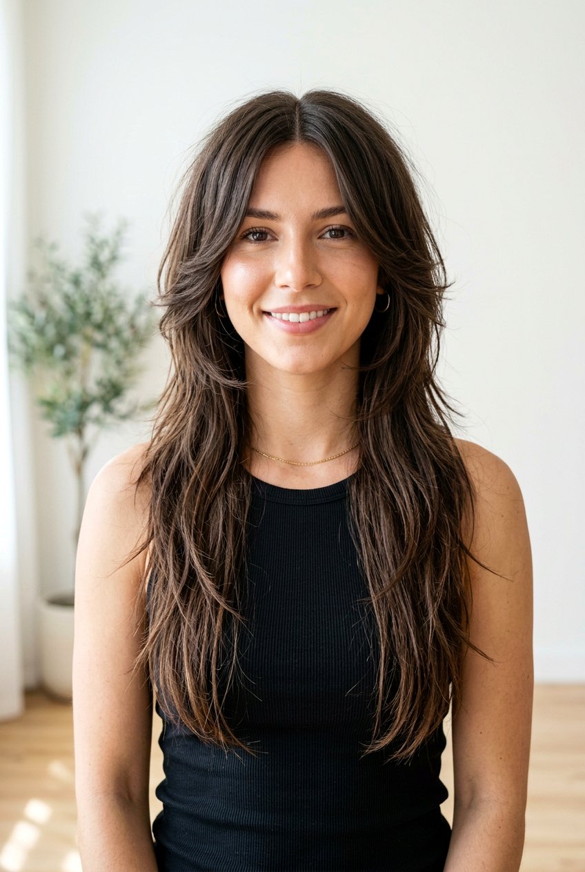 Long Octopus Haircut With Center Part - 20 octopus haircut for long hair - 20 octopus haircut for long hair