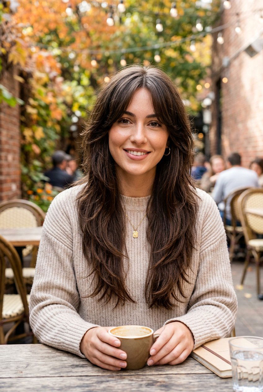 Long Octopus Haircut With Soft Curtain Bangs - 20 octopus haircut with curtain bangs - 20 octopus haircut with curtain bangs