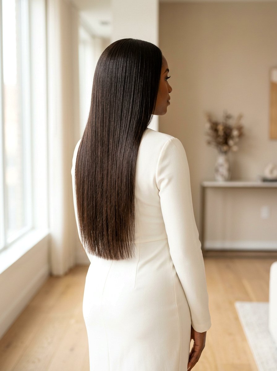 Long One Length Silk Press - 20 haircut for silk press hair women - 20 haircut for silk press hair women