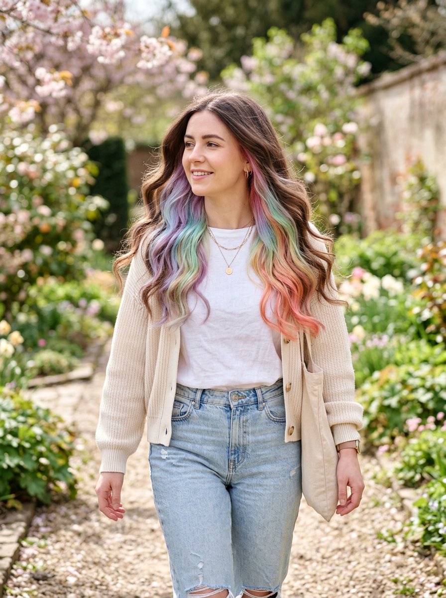 Long Pastel Rainbow Underlayer Hair - 20 pastel rainbow underlayer hair - 20 pastel rainbow underlayer hair