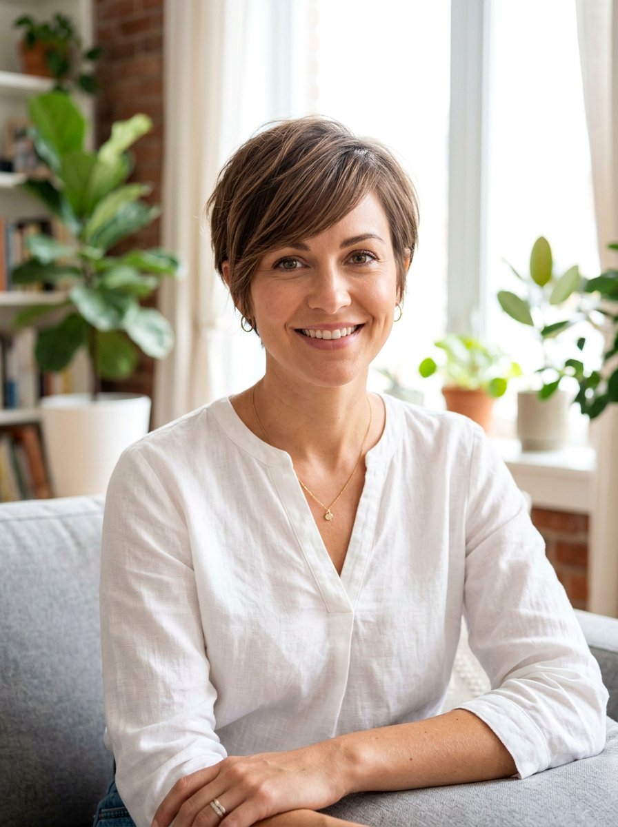 Long Pixie With Side Swept Bangs - 20 short haircut for heart shaped face women - 20 short haircut for heart shaped face women