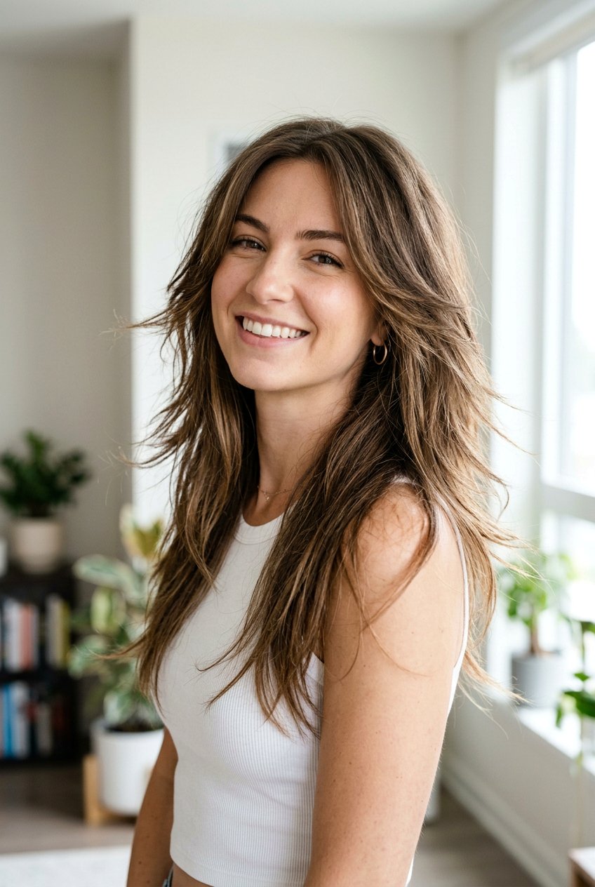 Long Razored Cut - 20 low maintenance haircut for long thick hair - 20 low maintenance haircut for long thick hair