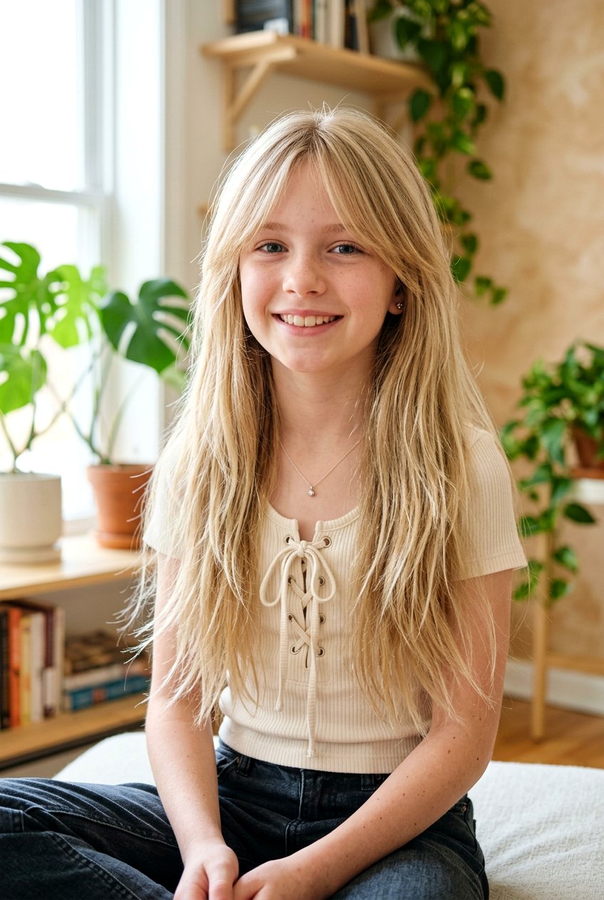 Long Scene Hair With Wispy Layers - 20 scene layered haircut for girls - 20 scene layered haircut for girls