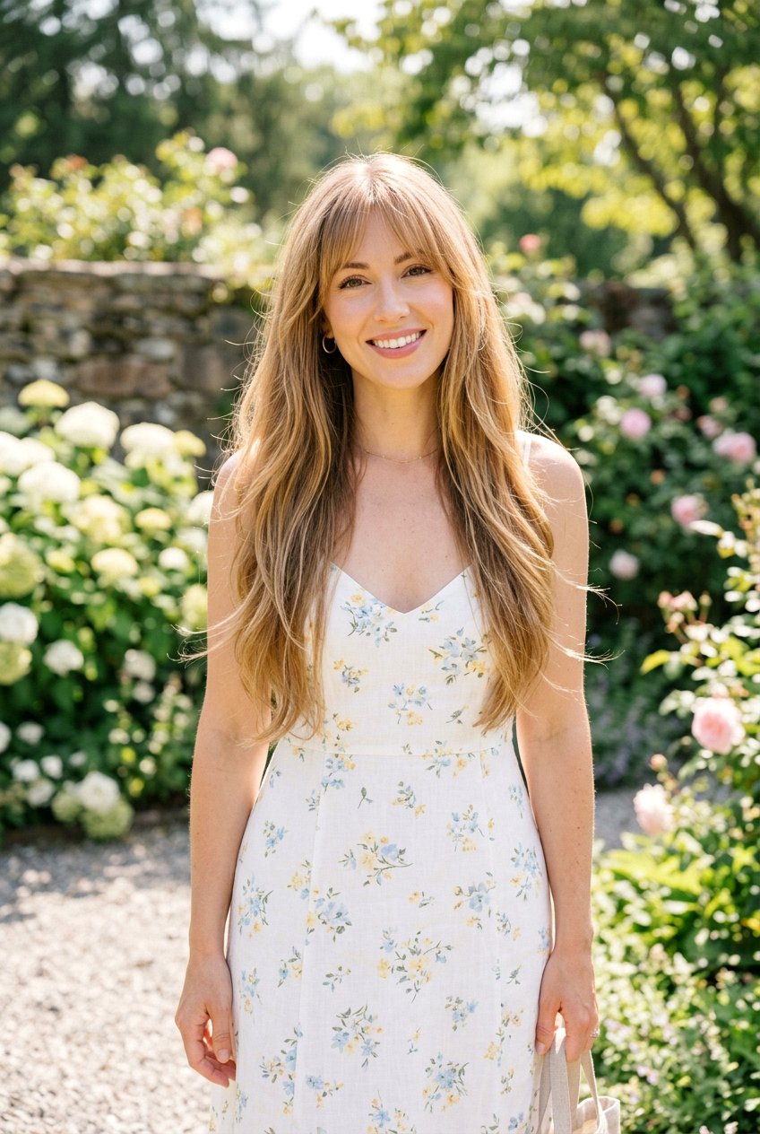 Long Seamless Layers And Fringe - 20 modern mom haircut for thick hair - 20 modern mom haircut for thick hair