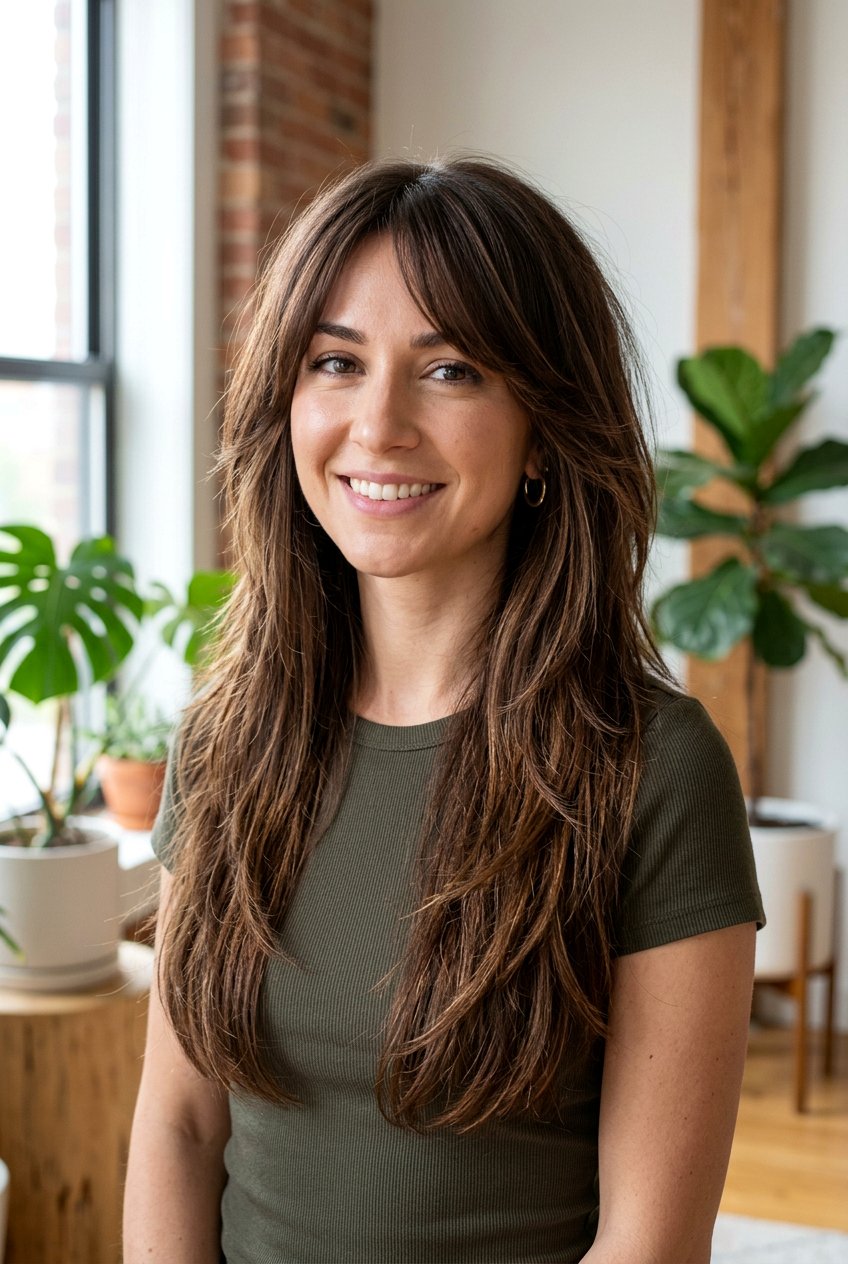 Long Shag Haircut With Brunette Dimension - 20 long shag for straight hair women - 20 long shag for straight hair women