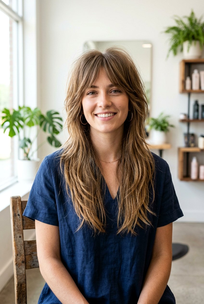 Long Shag Haircut With Layers Around The Crown - 20 long shag for straight hair women - 20 long shag for straight hair women