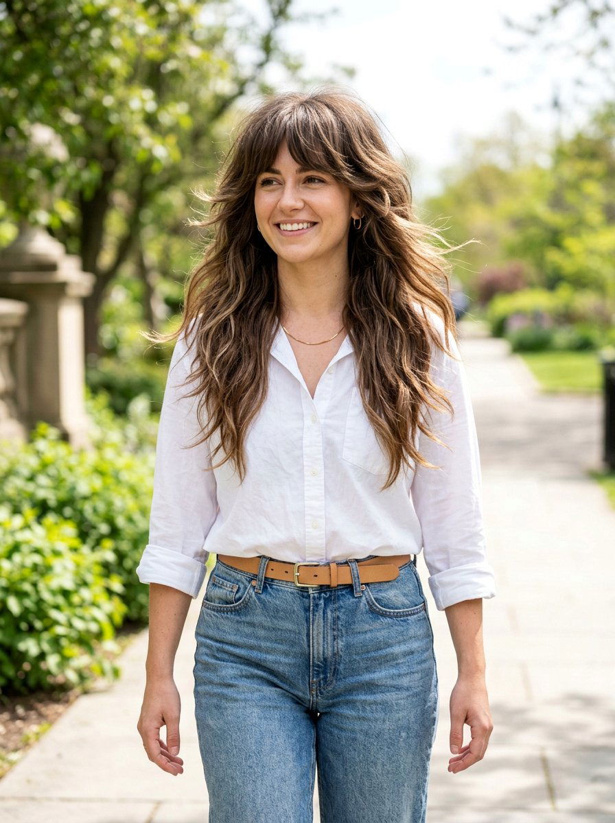 Long Shag Mullet with Feathered Ends - 20 shag mullet haircut women - 20 shag mullet haircut women