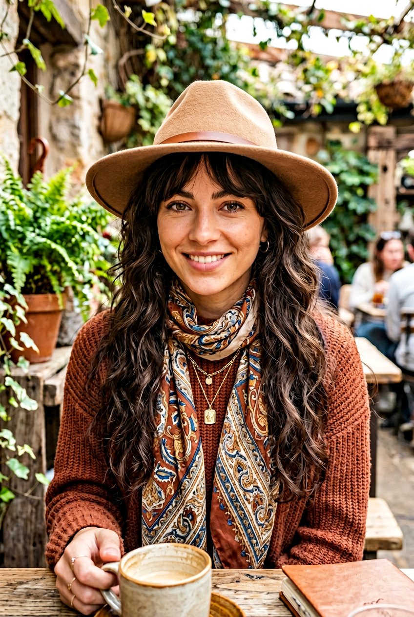 Long Shag With Bottleneck Bangs - 20 modern mom haircut for thick hair - 20 modern mom haircut for thick hair