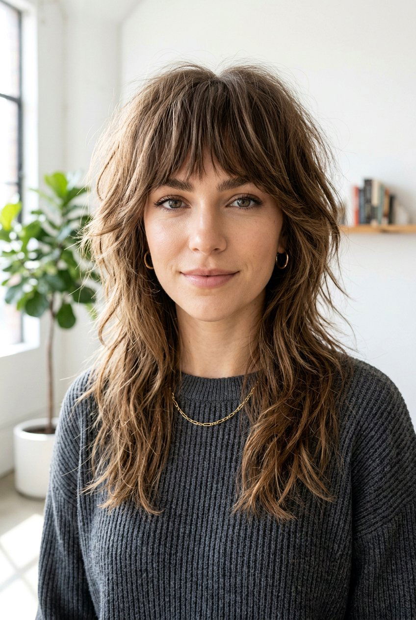 Long Shag With Face Framing Fringe - 20 long haircuts with face framing layers - 20 long haircuts with face framing layers