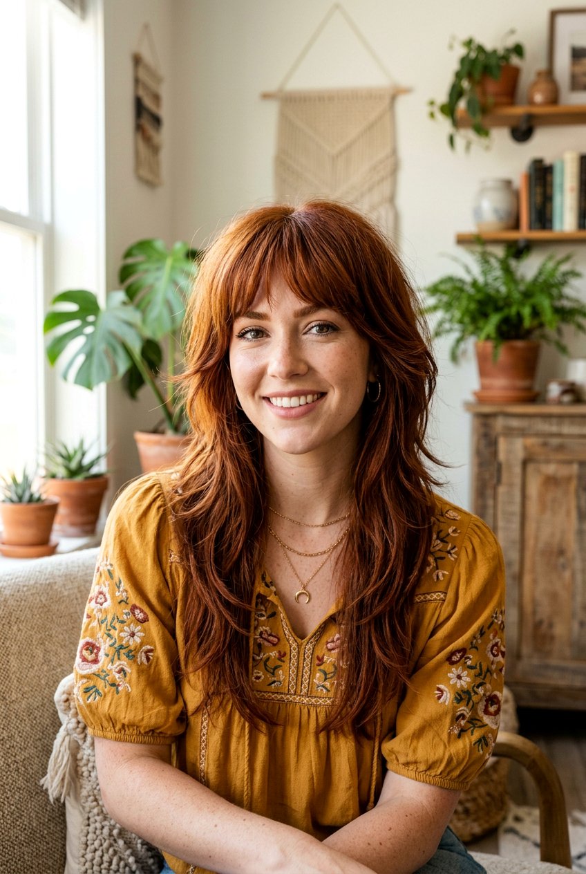 Long Shag With Fringe - 20 medium haircut to remove bulk from thick hair - 20 medium haircut to remove bulk from thick hair