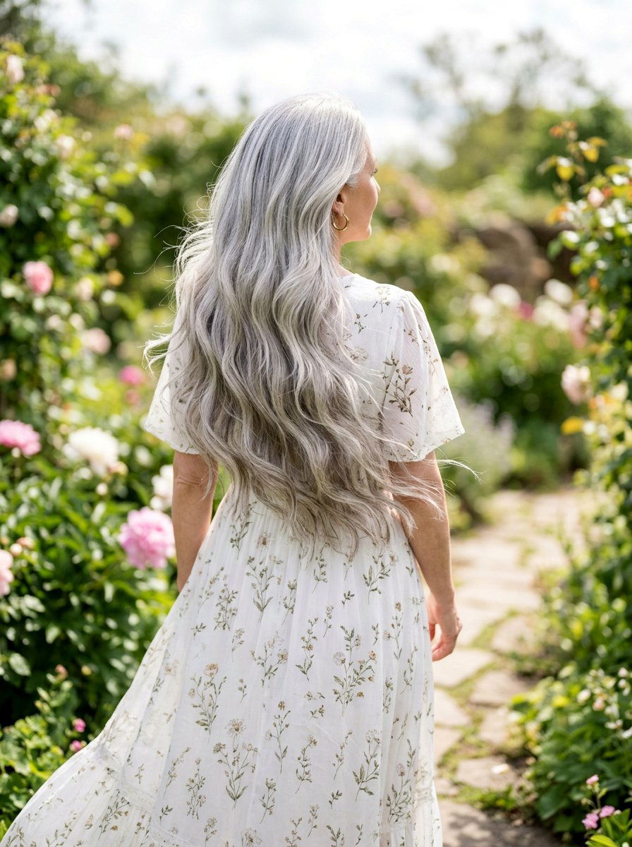 Long Silver Wavy Hair - 20 classy silver hairstyle ideas - 20 classy silver hairstyle ideas