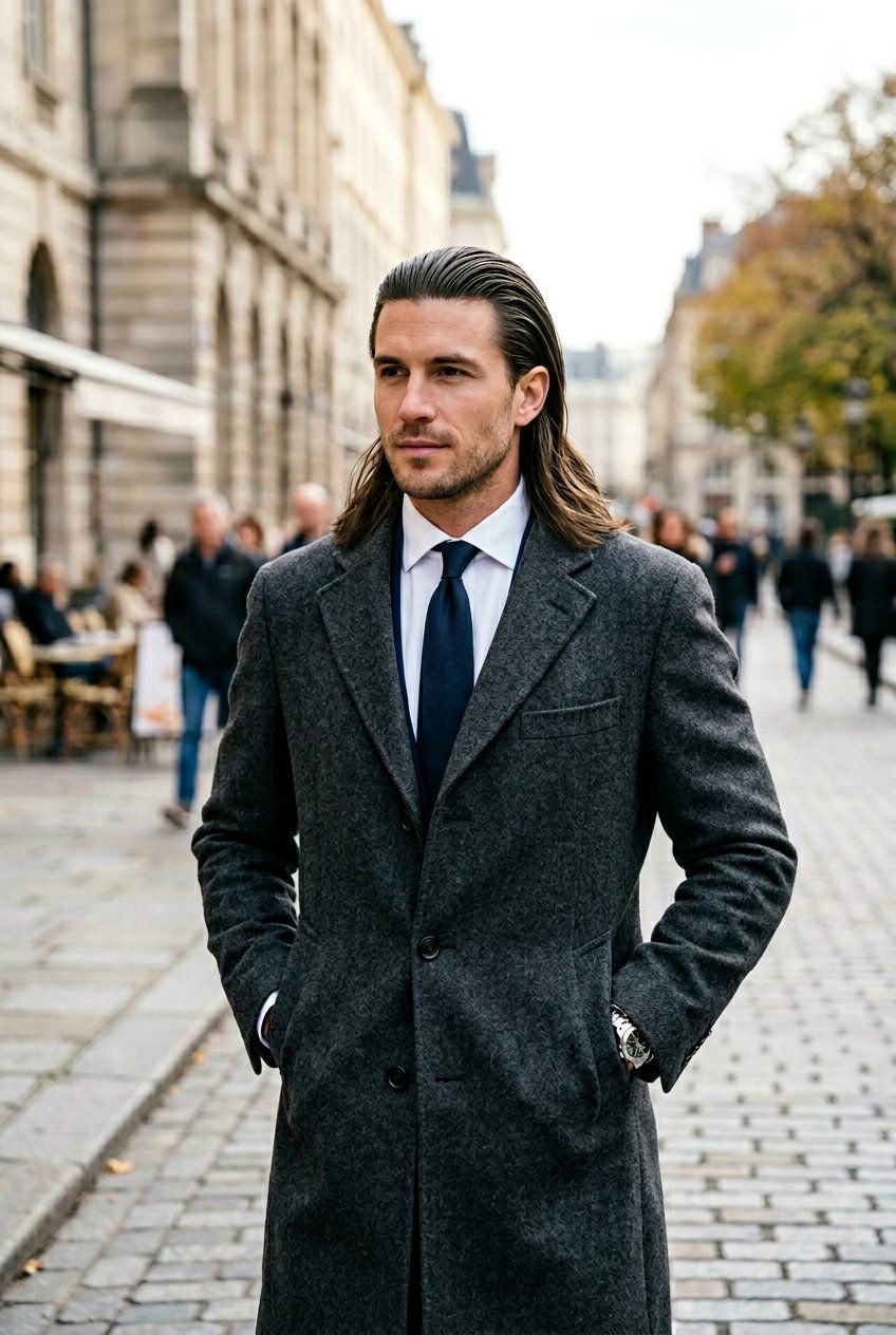 Long Slick Back - 20 mens haircut for oval face - 20 men’s haircut for oval face