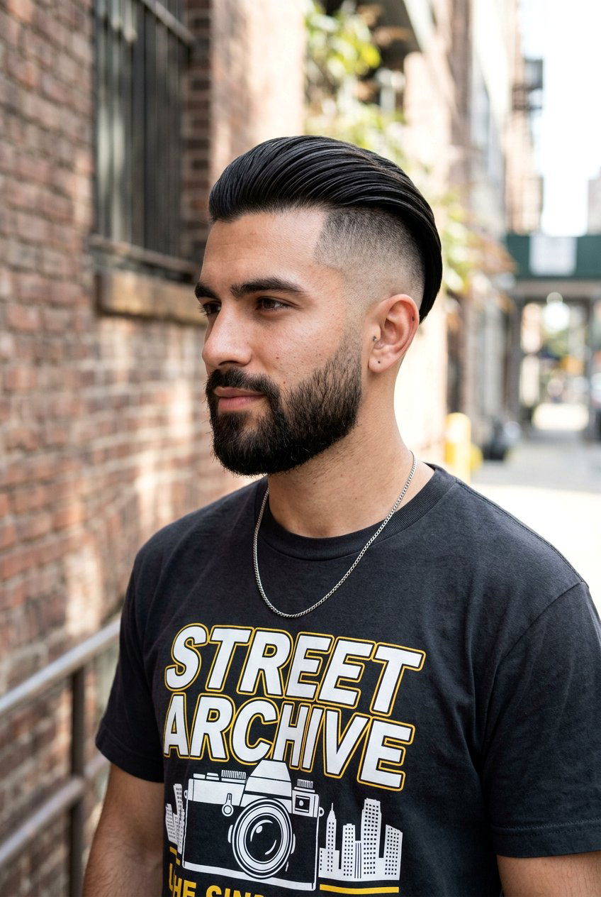 Long Slick Back Disconnected Undercut - 20 men long slick back haircut - 20 men long slick back haircut