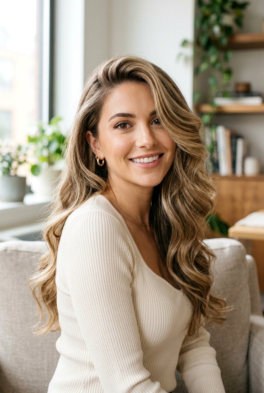 Long Soft Layers With Side Part - 20 long hair with soft layers - 20 long hair with soft layers