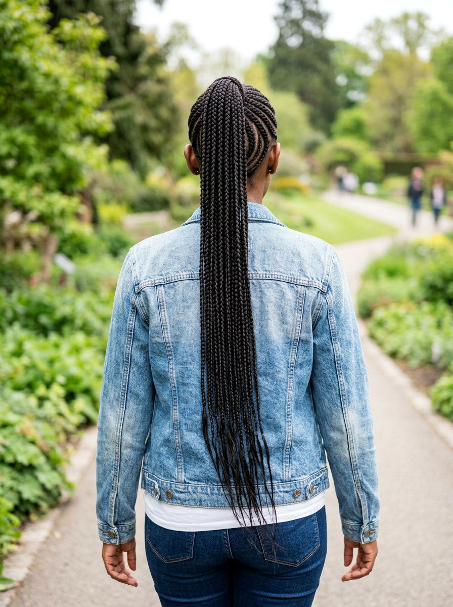 Long Stitch Braid Ponytail - 20 stitch braid ponytail hairstyle - 20 stitch braid ponytail hairstyle