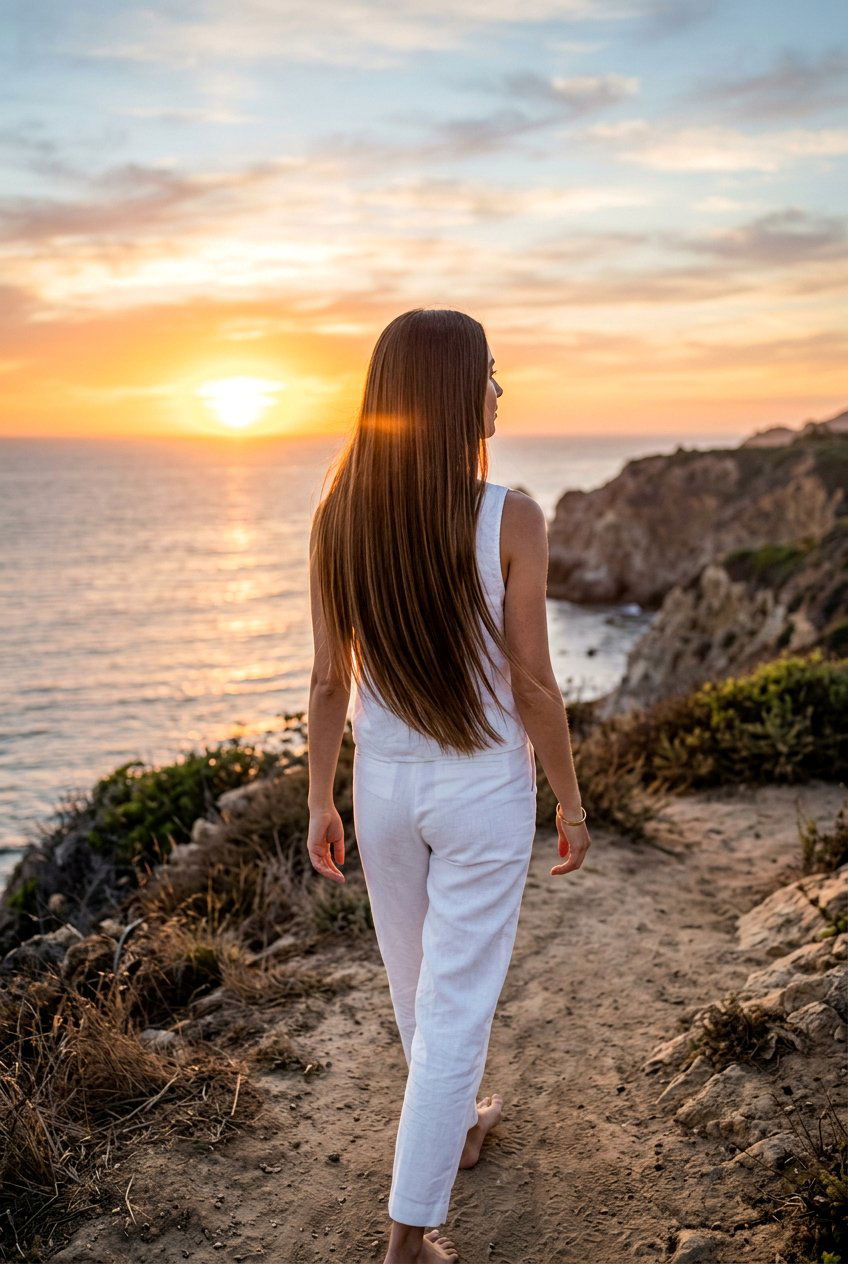 Long Straight Hair For Sunset Shoot - 20 sunset photo shoot hairstyles - 20 sunset photo shoot hairstyles