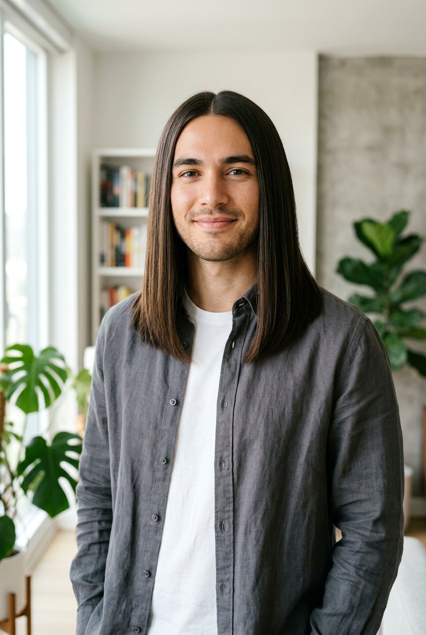 Long Straight Hair Middle Part - 20 long straight hairstyles for men - 20 long straight hairstyles for men