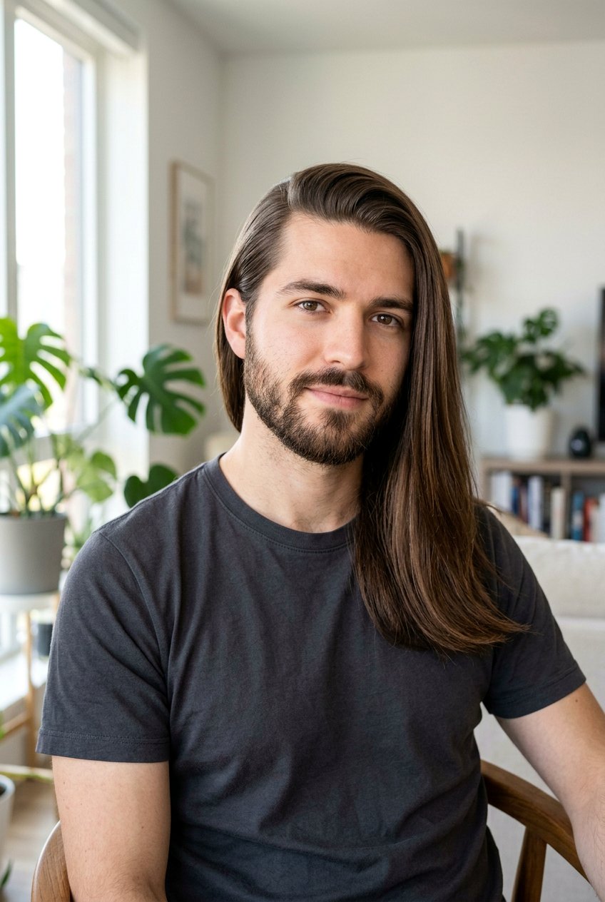 Long Straight Hair Side Part - 20 long straight hairstyles for men - 20 long straight hairstyles for men