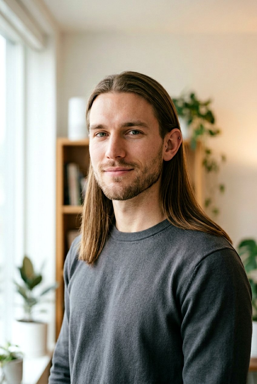 Long Straight Hair Tucked Behind Ears - 20 long straight hairstyles for men - 20 long straight hairstyles for men