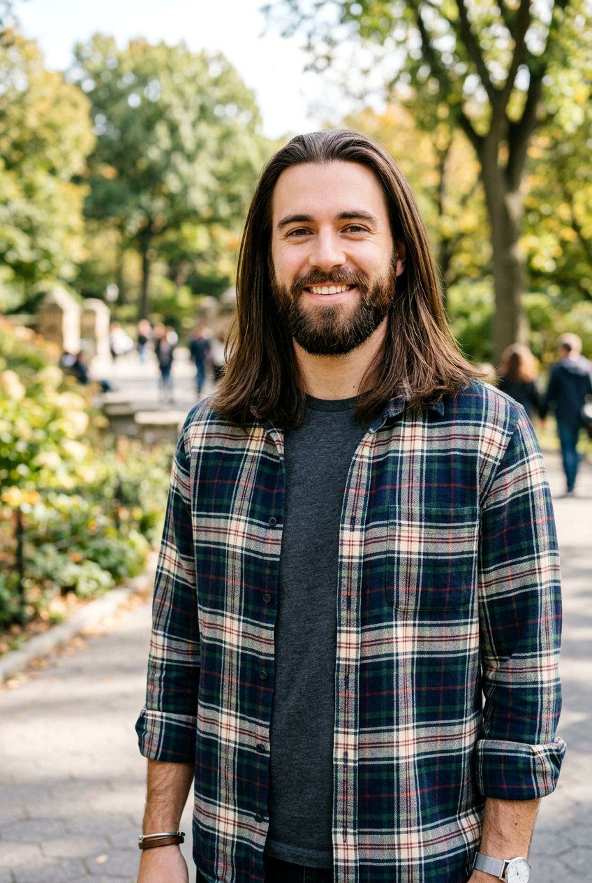 Long Straight Hair With Beard - 20 long straight hairstyles for men - 20 long straight hairstyles for men