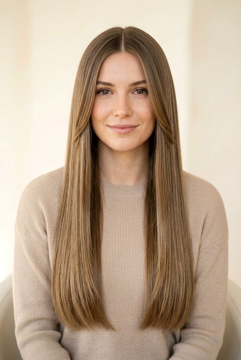 Long Straight Hair With Center Part And Face Framing Layers - 20 long straight haircut with face framing layers - 20 long straight haircut with face framing layers