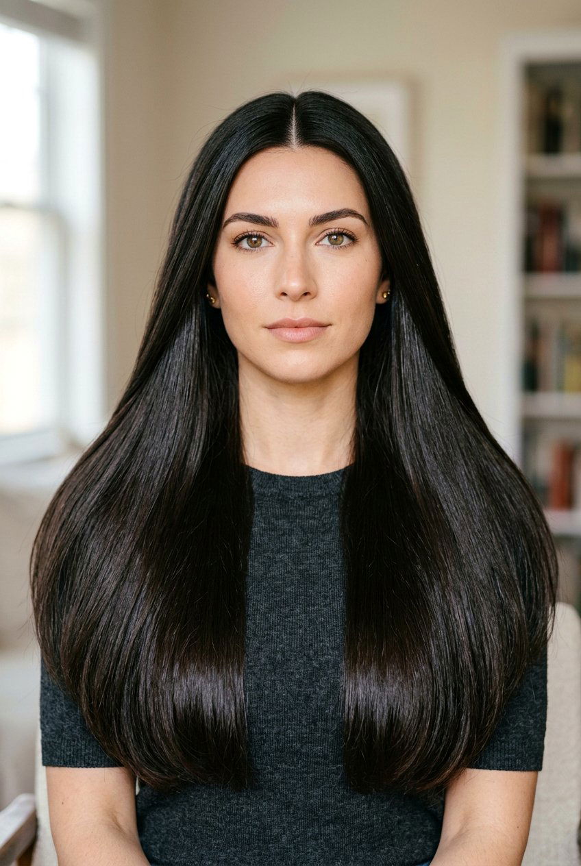 Long Straight Hair With Center Part For Thick Hair - 20 long straight haircut for thick hair - 20 long straight haircut for thick hair