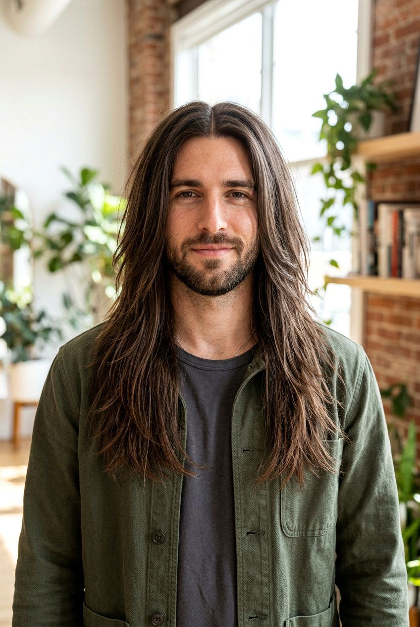Long Straight Hair With Center Shag - 20 long straight hairstyles for men - 20 long straight hairstyles for men
