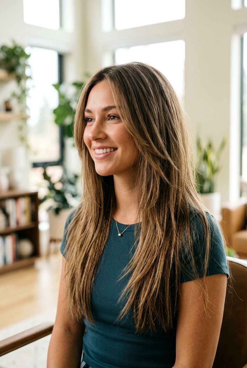 Long Straight Hair With Choppy Layers - 20 straight hairstyles for long hair - 20 straight hairstyles for long hair