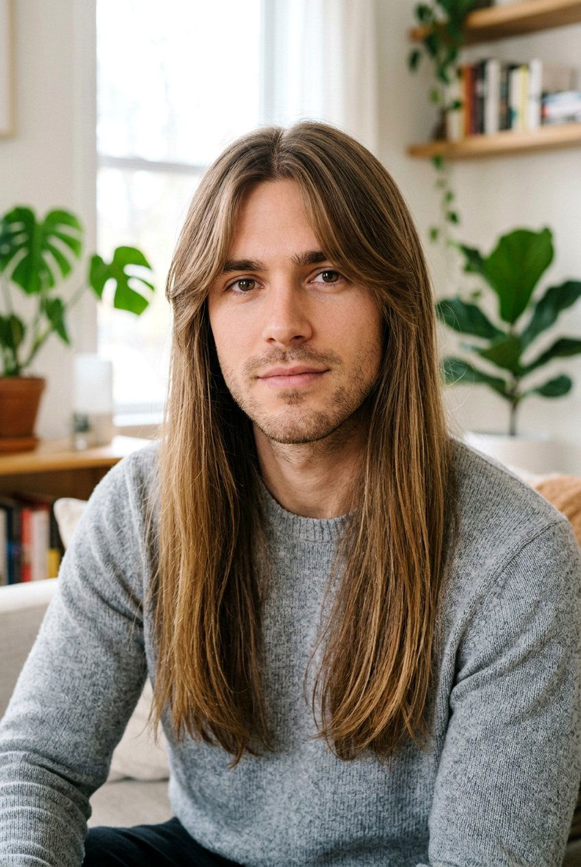 Long Straight Hair With Curtain Bangs - 20 long straight hairstyles for men - 20 long straight hairstyles for men