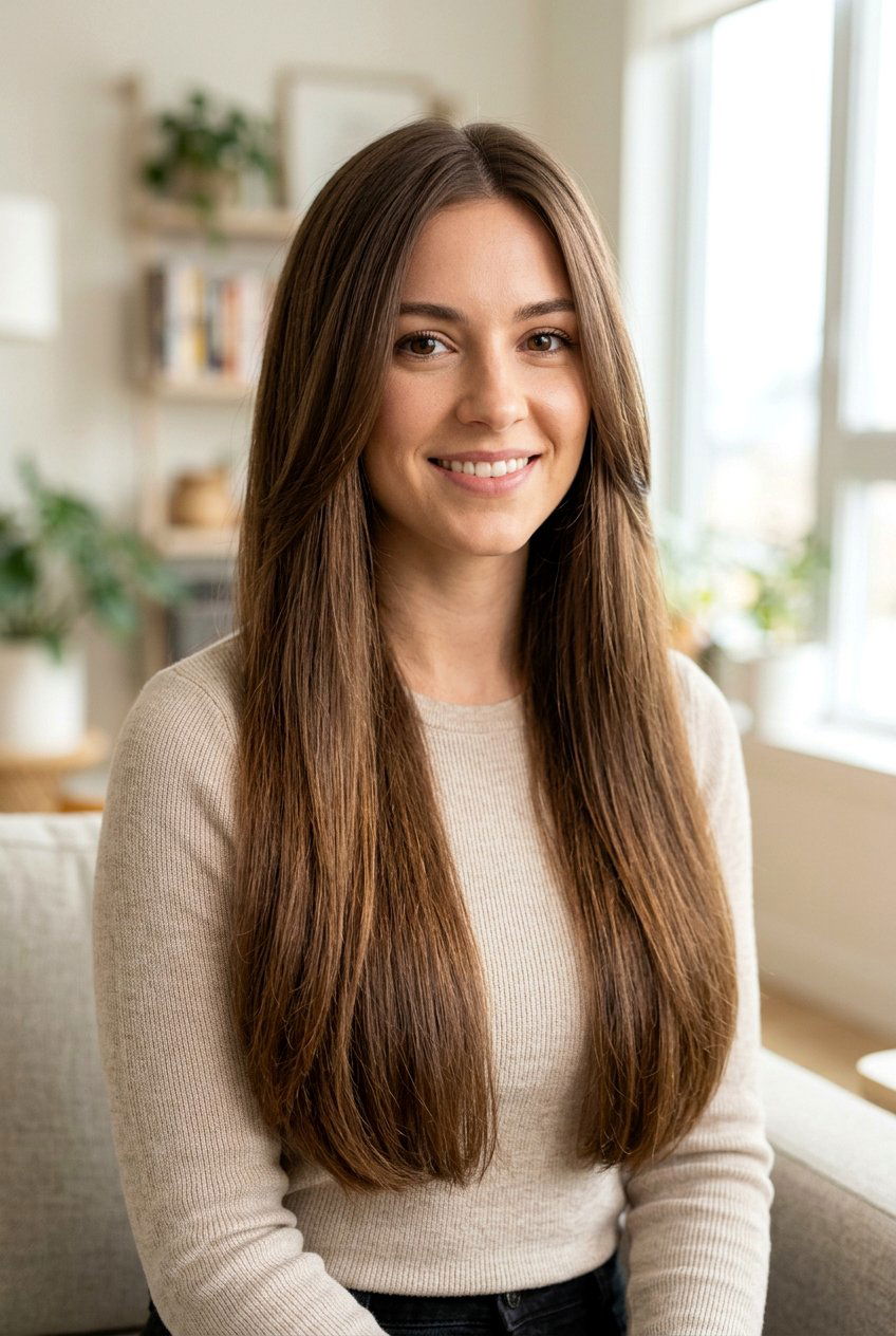 Long Straight Hair With Face Framing Layers - 20 long straight haircut for thick hair - 20 long straight haircut for thick hair